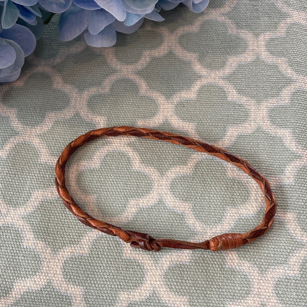 Braided Faux Leather Brown Bracelet